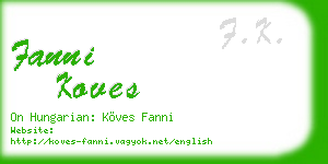 fanni koves business card